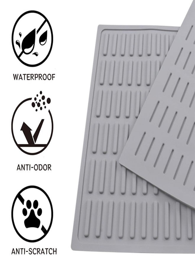Qpets® Silicone Cat Litter Mat, Anti-Slip Cat Litter Mat, Grooved Trapping Design to Contain Litter & Mess Waterproof & Easy to Clean Wipe - 24x12 Inches - Image 4